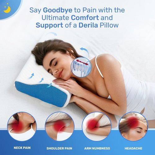 Ergonomic Contour Memory Foam Orthopedic Pillow Neck Support